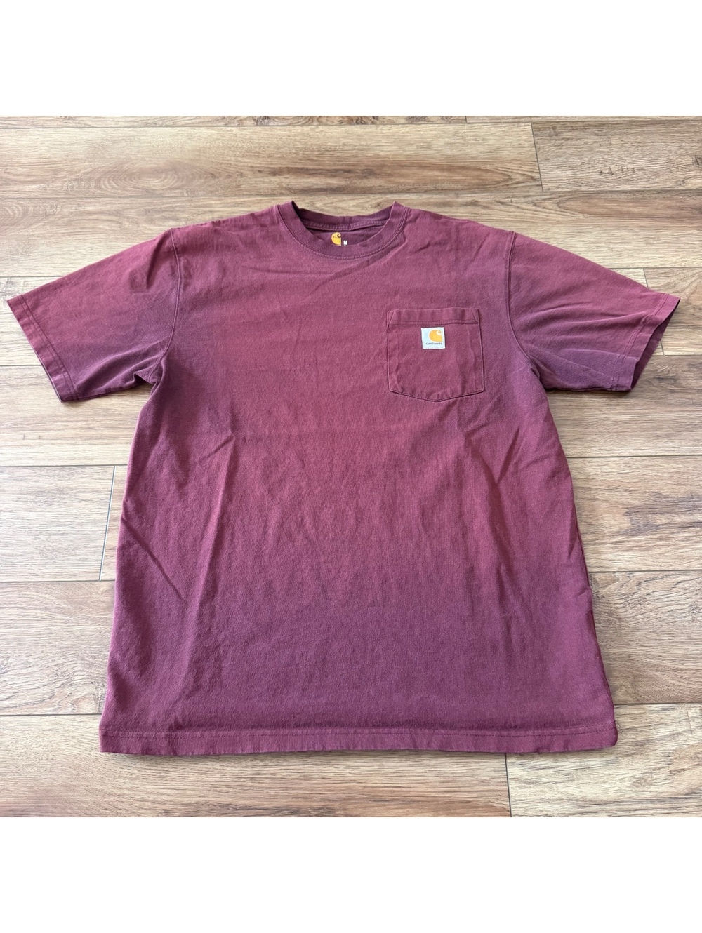 Carhartt K87 Port Maroon Pocket T-Shirt Mens M Original Fit